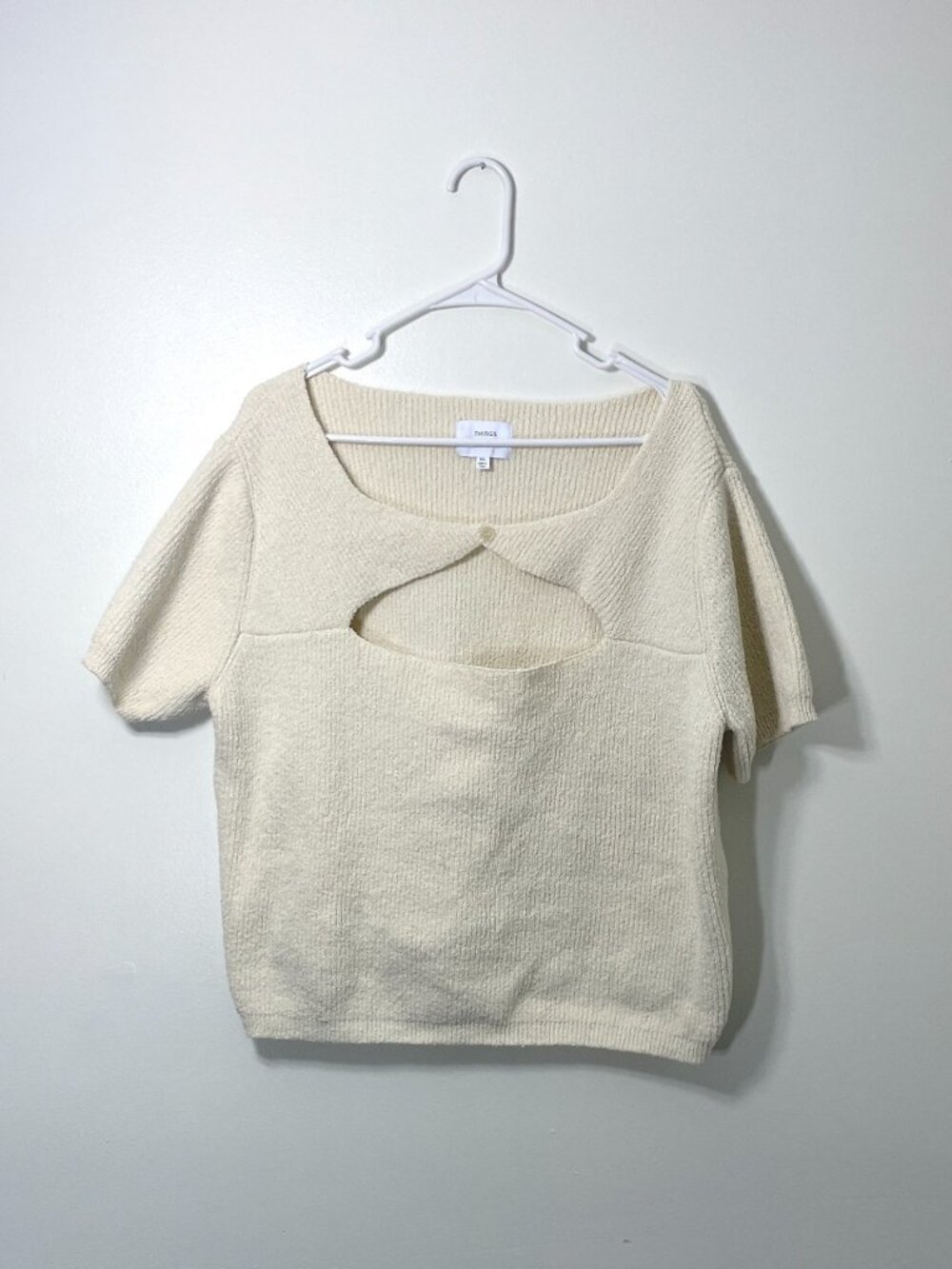 Piper & Scoot Things Between Cream Cutout Knit Top 3XL